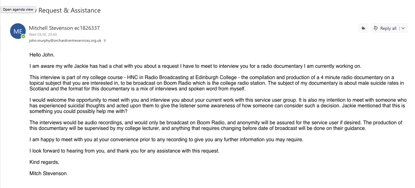 REASEARCH EVIDENCE - JOHN MURPHY EMAIL